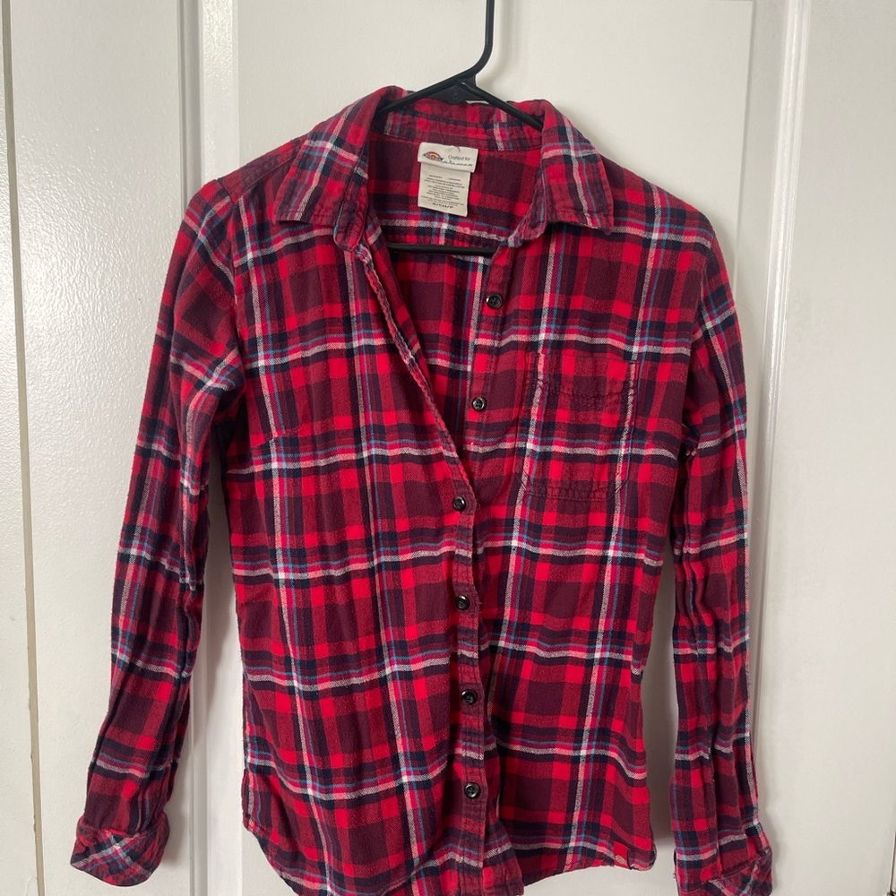 Dickies Red Plaid Flannel Shirt